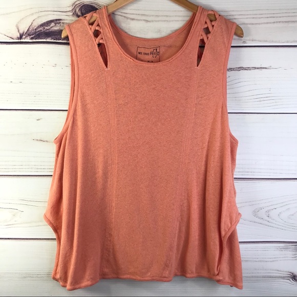 We The Free People Coral Orange Tank Top Tunic - Picture 1 of 7